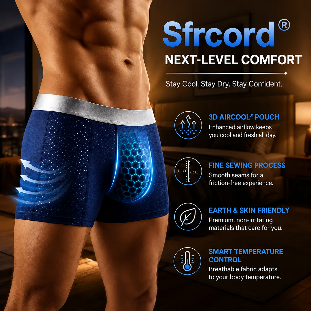 【Buy 3 Get 2 Free】-2026 HOT SALE🔥 Sfrcord® Premium Leakproof lceSilk Mesh Men's Boxer