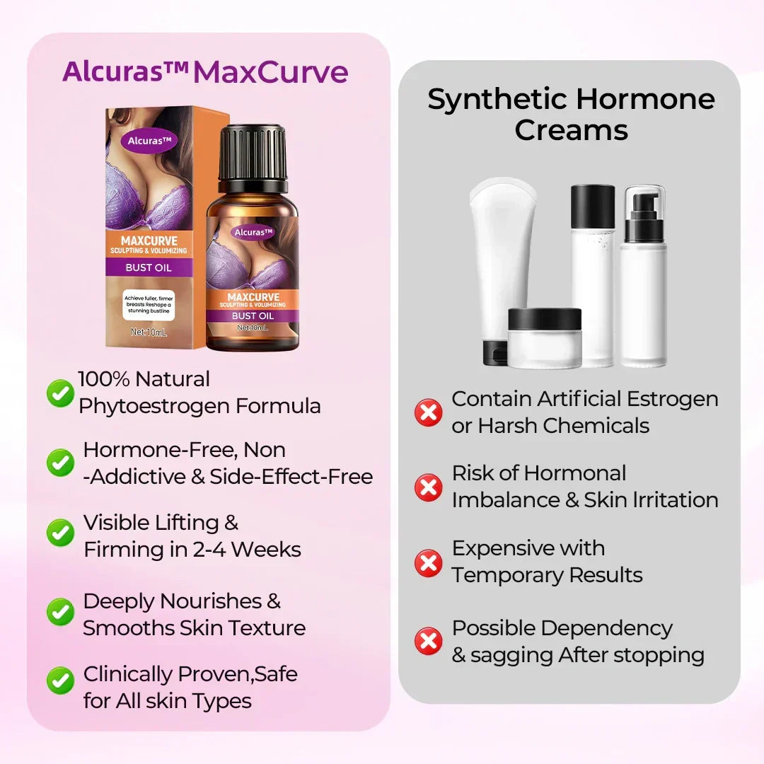 Alcuras™ MaxCurve Sculpting & Volumizing Bust Oil⚡⏱️Get Visible Lift & Fuller Curves in Just 21 Days