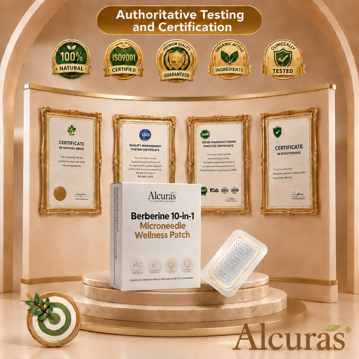 Alcuras® Berberine 10-in-1 Nano Microneedle Patch | ✅ Science-Backed Formula | 10-in-1 Advanced Blend | Visible Results in 7 Days 🏅